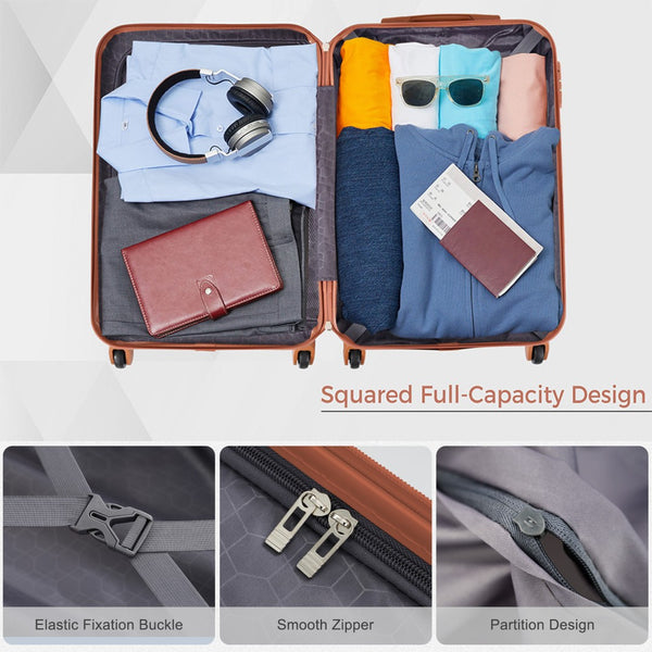 English Elm Luggage Sets 3 Piece Abs Hardshell with Tsa Lock and Spinner Wheels for Travel N726P203164O