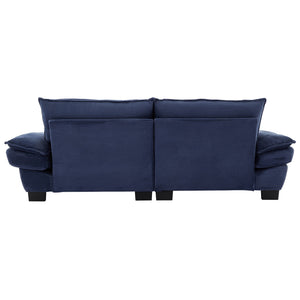 English Elm Corduroy Stylish Sleeper Sofa Loveseat with Dual-Layer Cushions & Two Support Pillows, Sturdy Frame Blue W676P184142