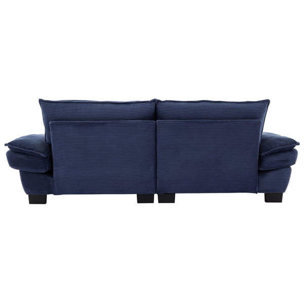 English Elm Corduroy Stylish Sleeper Sofa Loveseat with Dual-Layer Cushions & Two Support Pillows, Sturdy Frame Blue W676P184142