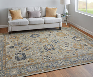 Feizy Rugs Corbitt Classic Hand Knotted Wool Oriental Rug – Elegant Persian Design For Timeless Living Spaces Blue,Brown,Gray Wool Cor0612fblubrne50