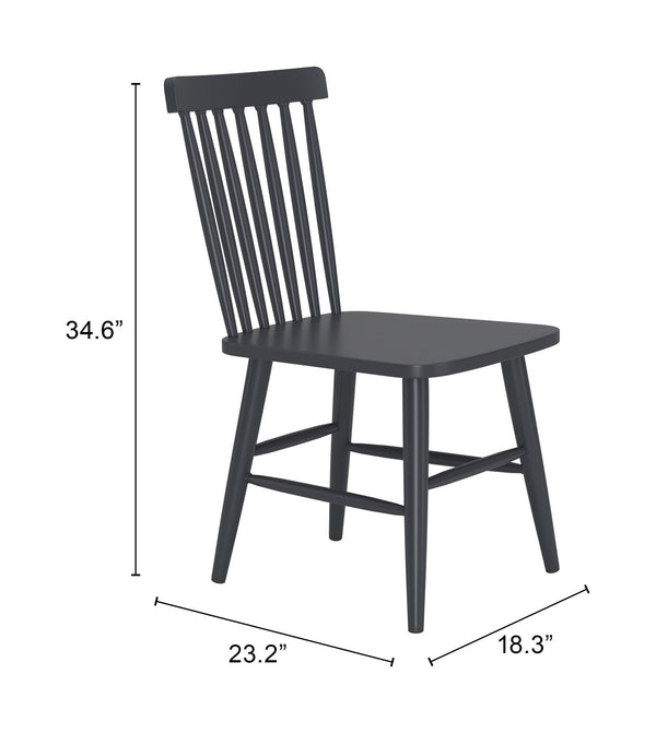 Zuo Modern Zeilen Dining Chair Set Of 2 - Modern, Versatile Aluminum Seating For Chic Home Décor & Style Black Aluminum 704085-zuo-modern