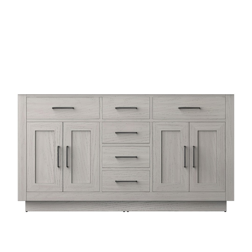 English Elm White Oak Double Bath Vanity - Stylish 60" Freestanding Unit With Ample Storage & Soft-Close Features B2731P257755-GIGA