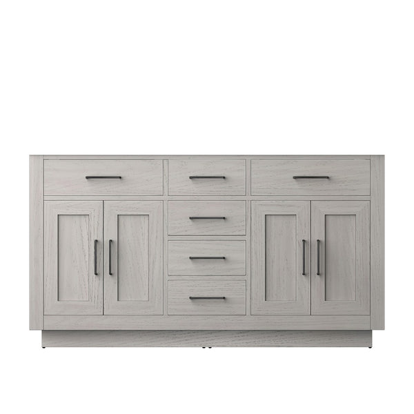 English Elm White Oak Double Bath Vanity - Stylish 60" Freestanding Unit With Ample Storage & Soft-Close Features B2731P257755-GIGA