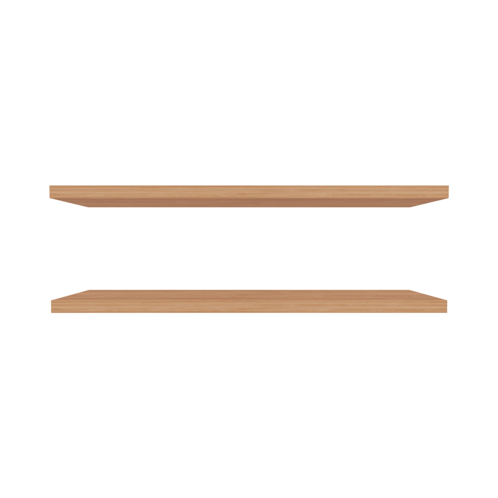 English Elm Floating Shelves - Minimalist 2-Shelf Design In Versatile Beige Pine Look For Stylish Home Storage B097P250909