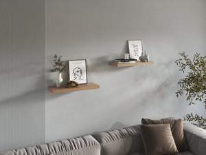 English Elm Floating Shelves - Modern Pine Finish, Set Of 2 For Stylish & Space-Saving Home Organization Solutions B097P250917
