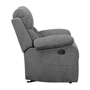 English Elm Grey Pillow Top Arms Glider Recliner with Pocket Coil Support, Plush Armrests & Tailored Modern Style B062P184511
