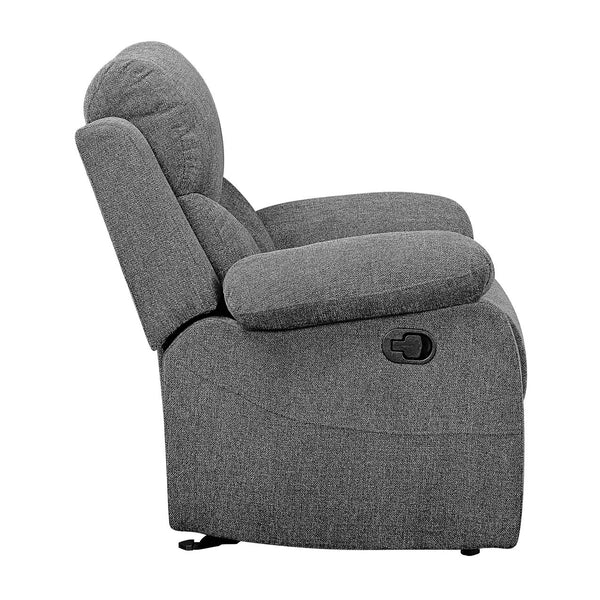 English Elm Grey Pillow Top Arms Glider Recliner with Pocket Coil Support, Plush Armrests & Tailored Modern Style B062P184511