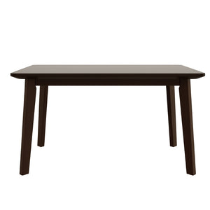 English Elm Rustic Minimalist Rubberwood Dining Table with Tapered Legs for Small Apartment Spaces Espresso N752P368503P