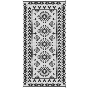 English Elm Outdoor Reversible Polypropylene Area Rug Bold Geometric Patchwork for Patio Camping T3971P421595