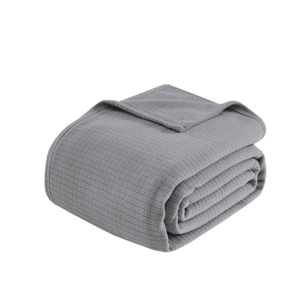 English Elm Microfleece Twin Blanket 66x90 | Ultra-Soft 100% Polyester Brushed Microfleece, Anti-Pilling Grid Touch Grey 15.55 L x 12.4 W x 7.09 H B035P294149