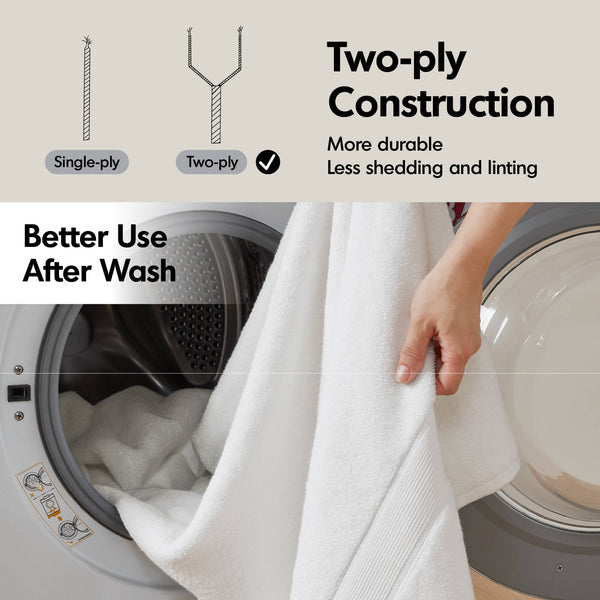 JLA Home Madison Park Signature - Ultra-Soft 100% Cotton Towels | 800 GSM Plush Spa-Quality Set with Antimicrobial Finish, Oeko-Tex Certified Silver MPS73-191