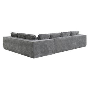 English Elm 129.5" Minimalist Modular Sectional Sofa – Wrinkle-Resistant Chenille, No-Assembly L-Shape Comfort and Flexibility Gray N723S9685E