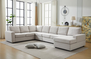 English Elm Large Modular L Shaped Sectional Sofa with Plush Cushions for Contemporary Living B2730S00068