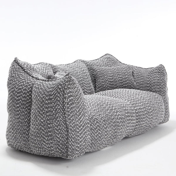 English Elm Soft Plush Foam Beanbag Chair for Two People, Square Recliner Sofa With Superfiber Comfort Embrace Grey W1996P252274
