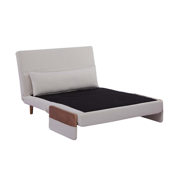 English Elm TRIO Extra Loveseat sleeper sofa bed converts in 10s with 3-position backrest, breathable linen, silent hinges for small spaces Beige W3391P325413