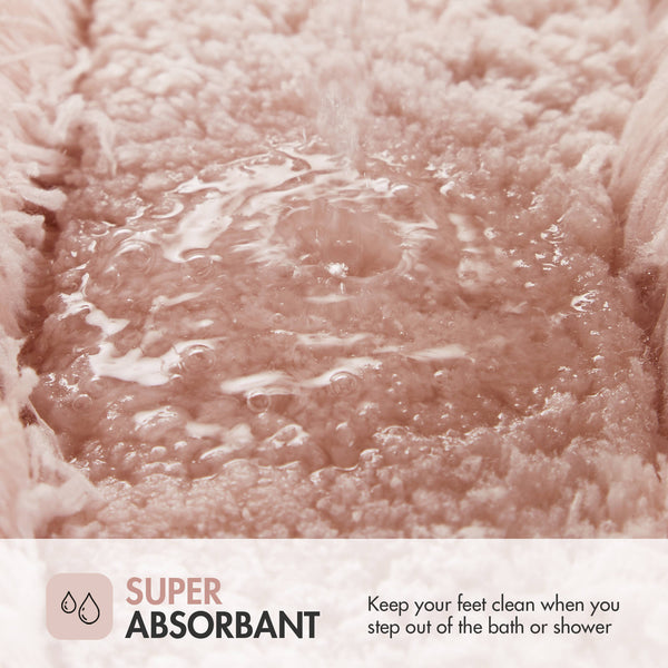 JLA Home Madison Park - Rug Madison Park Tufted Pearl Channel Bath Rug — Soft Macro-Spin Polyester, High-Low Stripe Texture, Machine Washable and Fade-Resistant Elegance Blush MP72-5113