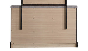 English Elm Grande Six Drawer Dresser Black Laminate Faux Granite Top with Chrome Hardware B078P497910