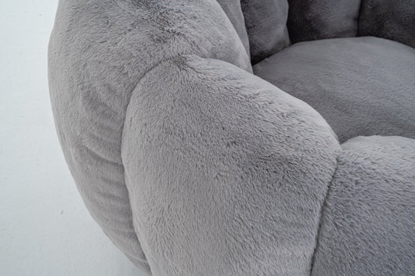 English Elm Adult Floral Petal Faux Fur Bean Bag Chair Sculptural Foam Seating for Any Room W2012P399197