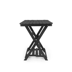 English Elm Summit Ridge Recycled Hdpe Outdoor Folding Bar Table Weather Resistant Eco Patio Black B2745P409715