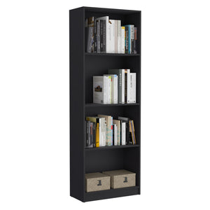 English Elm 2 Piece Bookcase Set with 9 Shelves — Matte Finished Sturdy Particleboard Storage for Modern Living Rooms Black 45 L x 16 W x 6 H B200S00295
