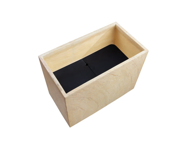 Sunpan LEILANI Planter - Medium Travertine-Style Rectangle - Durable, Elegant Design for Indoor & Outdoor Use 111372