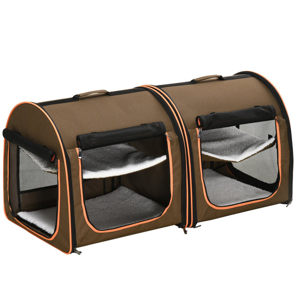 English Elm PawHut Elevated Cooling Dog Cot 36" x 30" Lightweight Breathable Mesh Bed, 7" Raised Comfort for Pets Brown W2225P173811