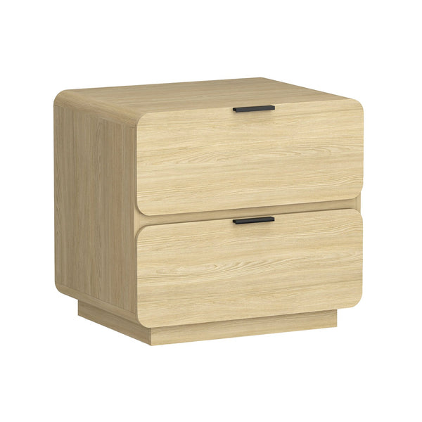 English Elm Chrystie 26" Nightstand with Two Full-Extension Drawers, Warm Wood Grain, Sleek Metal Pulls, Modern Profile Natural B365P398191