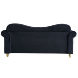 English Elm 82.68'' Mid Century Modern Velvet Couch Chesterfield Sofa For Living Room,Hotel,Guest Room,Waiting Room, Black Color