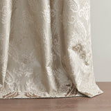 SunSmart Amelia  Knitted Jacquard Paisley Total Blackout Grommet Top Curtain Panel SS40-0205 Champagne