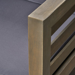 English Elm Christopher Knight Home® - OANA Outdoor Club Chair with Acacia Wood Frame, Removable Cushions, Slatted Design for Quick Drying Grey 65546.00DGRY