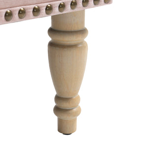 English Elm Modern Upholstered Accent Chair with Retro Wooden Legs Nailhead Trim High-Density Foam Seat 300lbs Pink W3042P262916