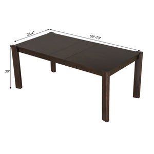 English Elm Expandable Solid Wood Farmhouse Dining Table with Smooth Gliding Extension, Space-Saving Design for 4–8 Guests Walnut N842P271655D