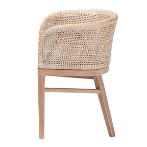 English Elm Modern Seagrass Woven Acacia Wood Dining Chair Set Bohemian Organic Style B2750P467721