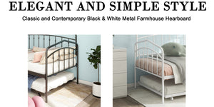 English Elm Fox Twin Daybed with Twin Trundle Metal Frame, Easy-Glide Casters, Anti-Noise Slats, No Box Spring Needed White B083P154255