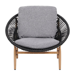 English Elm Christopher Knight Home® - Cyril Outdoor Papasan Lounge Chair Set Of 2 - Dark Grey Wicker & Soft Cushions For Ultimate Comfort N775P290578G-S2