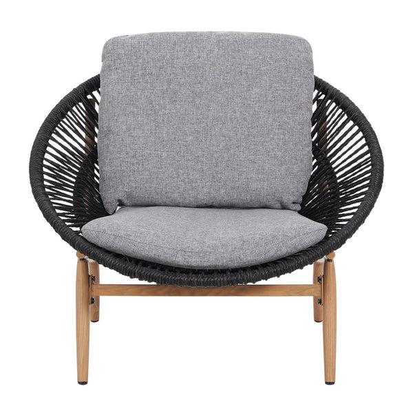 English Elm Christopher Knight Home® - Cyril Outdoor Papasan Lounge Chair Set Of 2 - Dark Grey Wicker & Soft Cushions For Ultimate Comfort N775P290578G-S2