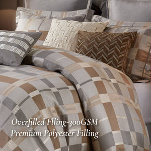 English Elm 9 King Jacquard Oversized Duvet Comforter Set with Shams & Decorative Pillows – Luxurious Bedding Ensemble Multicolor 22.83 L x 18.9 W x 16.54 H B035P319232