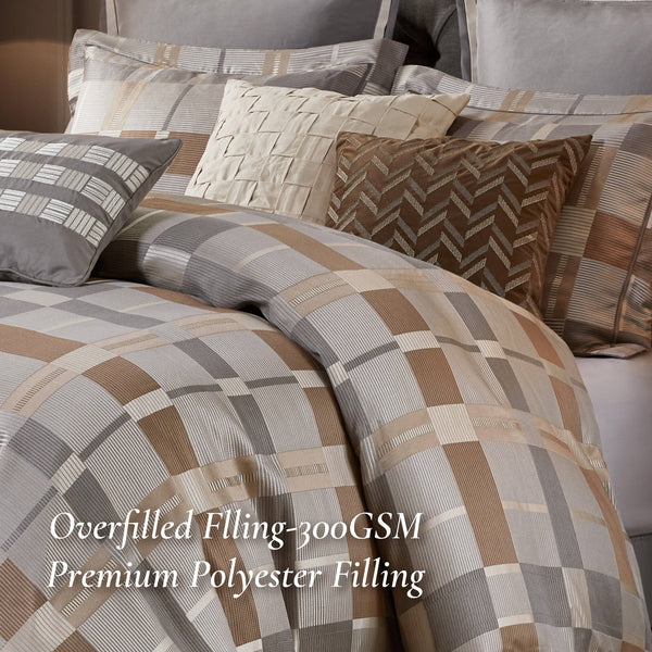English Elm 9 King Jacquard Oversized Duvet Comforter Set with Shams & Decorative Pillows – Luxurious Bedding Ensemble Multicolor 22.83 L x 18.9 W x 16.54 H B035P319232