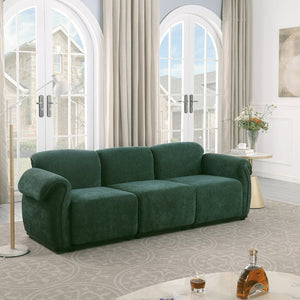 English Elm 102 Inch Linen Modular Sectional Sofa with Hidden Storage and Cloud Cushion Comfort Green W1099S00203