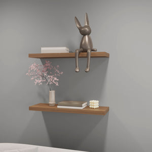 English Elm Iva 2-Piece Mahogany Floating Recessed Shelves 31.5" W x 9.8" D Sleek Wall Storage for Books & Decor B128P237134