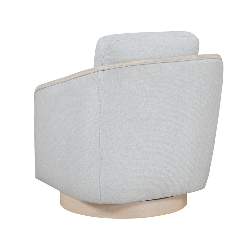 English Elm Gray Swivel Lounge Chair with Light Oak Wood Trim, Reversible Cushion, Pocket Coil Comfort, 360° Motion, Fully Assembled B011P329265