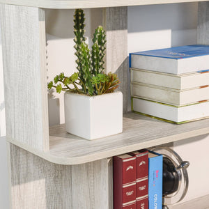 English Elm 31.5" Tall 5-tier Mdf Bookcase Slim Open Shelving Unit for Office Bedroom Living Room Light Gray W2899P444155