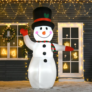 English Elm Homcom 8’ Inflatable Snowman With Led Lights – Easy Setup Outdoor Holiday Decor For Festive Yards W2225P249940