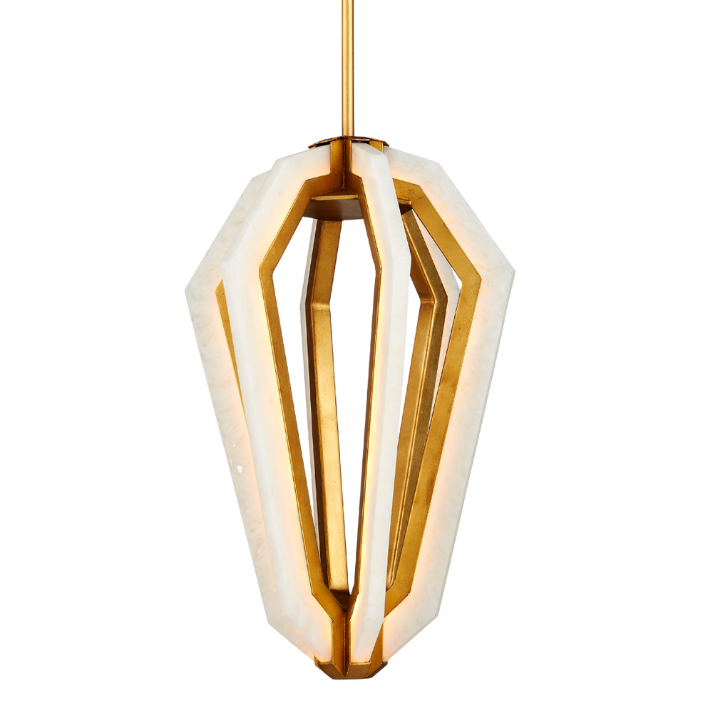 Riviere Pendant Light - Stunning Modern Teardrop Design in Gold Leaf with Adjustable Height & LED Glow