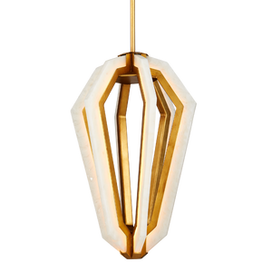 Riviere Pendant Light - Stunning Modern Teardrop Design in Gold Leaf with Adjustable Height & LED Glow