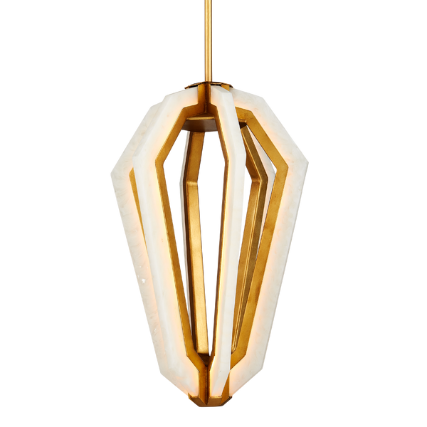 Riviere Pendant Light - Stunning Modern Teardrop Design in Gold Leaf with Adjustable Height & LED Glow