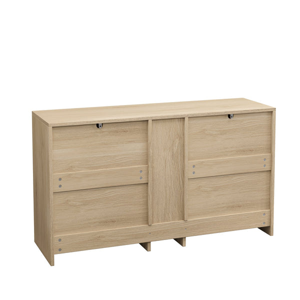 English Elm 51.2 Rattan Locker with 9 Spacious Drawers and Metal Handles—Versatile Storage for Home Organization Natural W757P238049