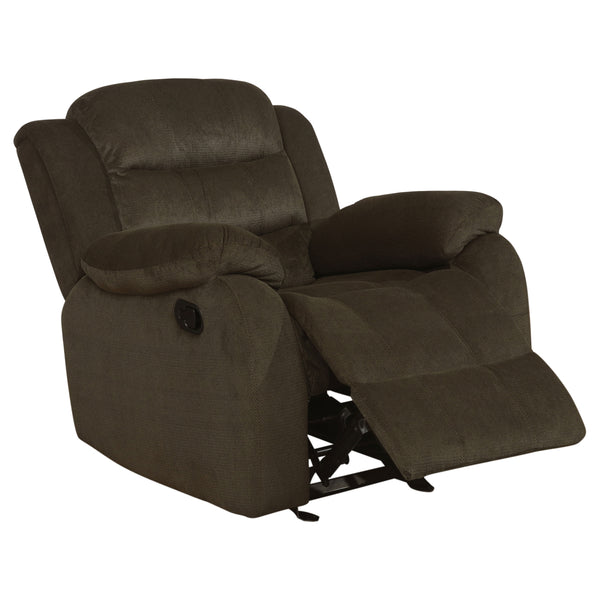 English Elm Cadenza Olive Brown Upholstered Glider Recliner with Padded Arms, Smooth Glide, Cozy Earthy Elegance B062P331085