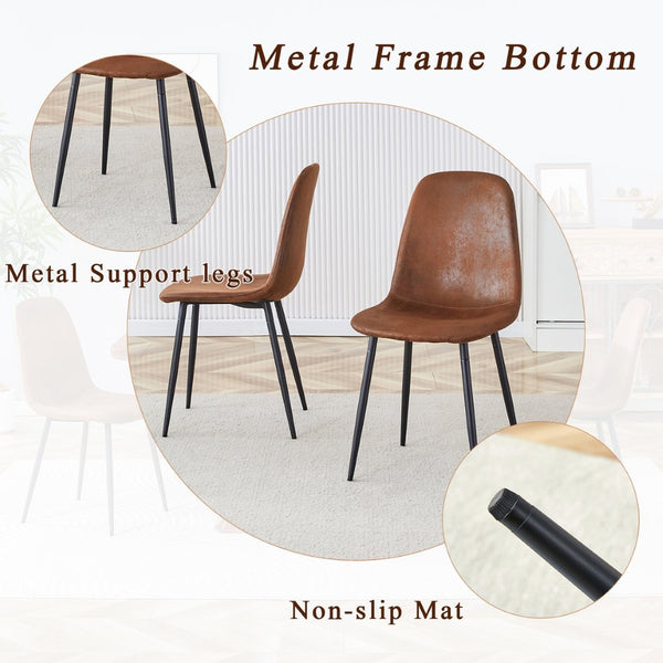 English Elm One Modern Dining Set Seating Six with Dark Wood Mdf Table and Fabric Chairs W1151S04404