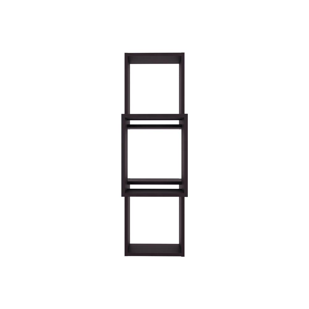English Elm Seyner 6-Cube Wall Shelf in Walnut Finish – Durable Engineered Wood, Minimalist Storage Display for Home or Office B200P368110